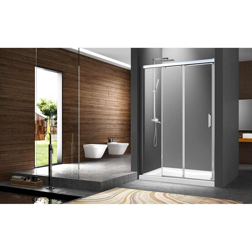 Zitta Canada Caldara 42 Chrome Clear Straight Shower Door