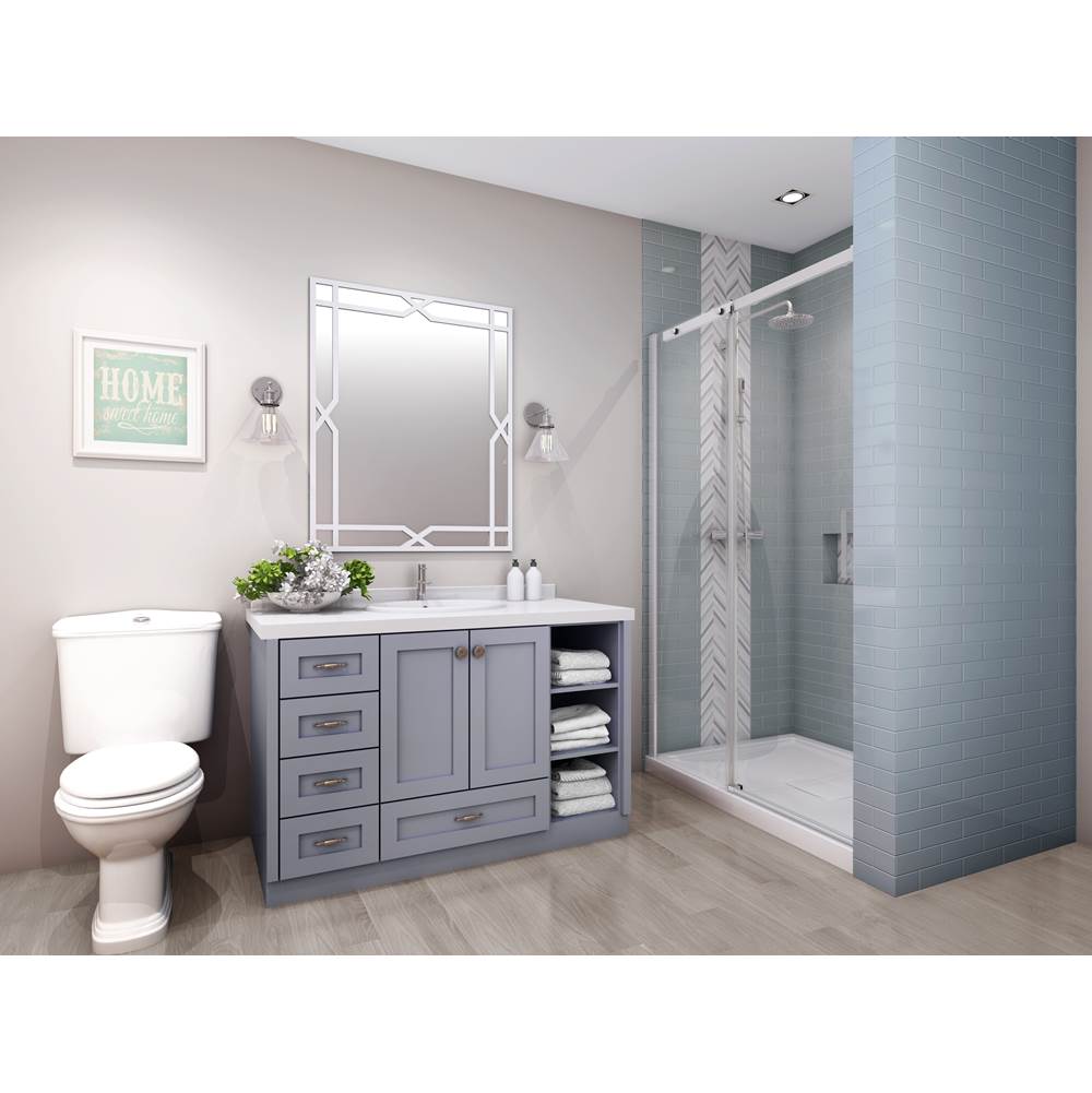 Zitta Canada Vague 48 Chrome Clear Alcove Shower Door