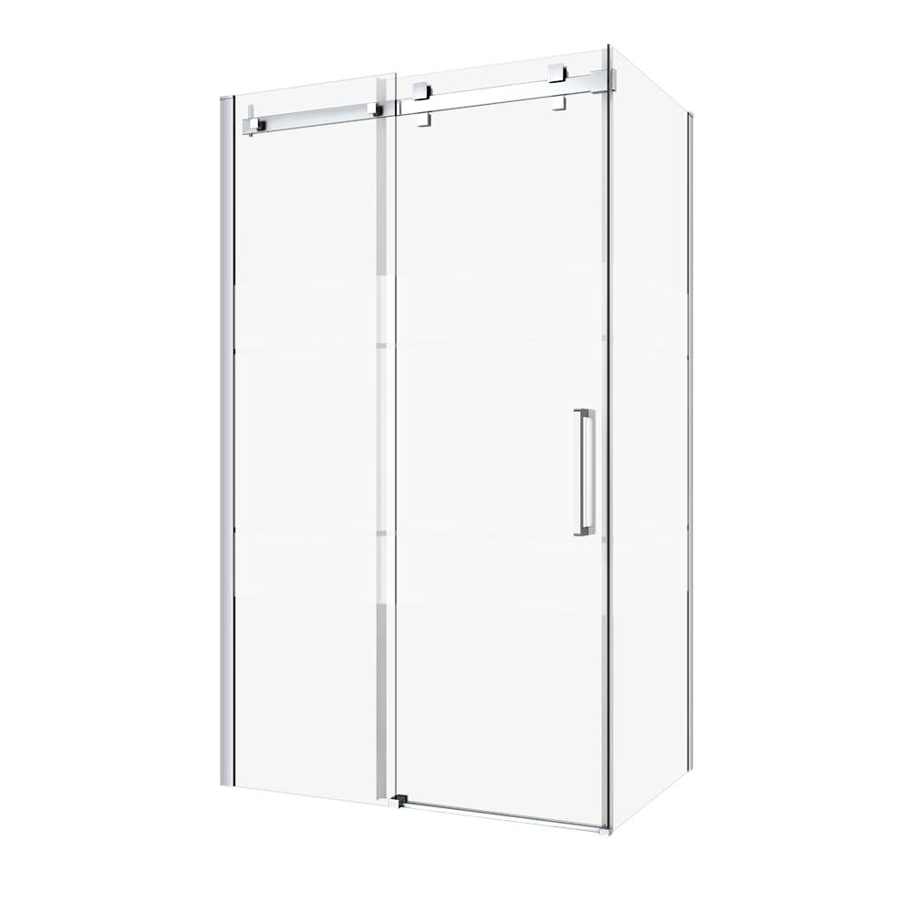 Zitta Canada Piazza 48'' Chrome Frost Pattern Right Shower Closing Wall